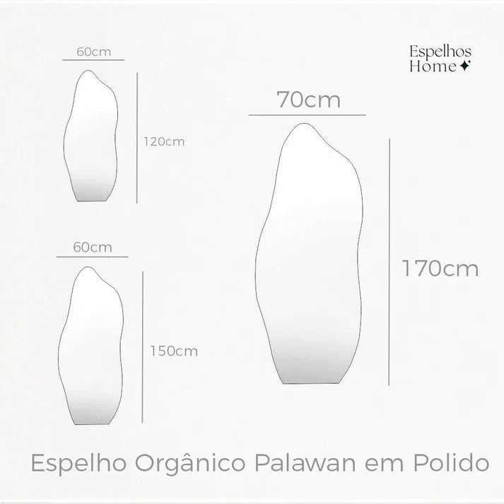 Espelho Orgânico Palawan em Couro
