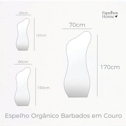 Espelho Orgânico Barbados em Couro