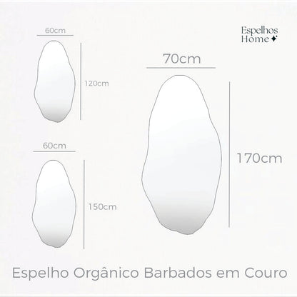 Espelho Orgânico Malta em Couro