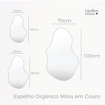 Espelho Orgânico Milos em Couro