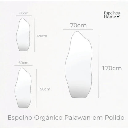 Espelho Orgânico Palawan em Couro